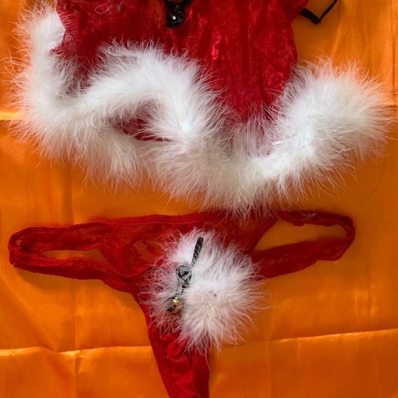 Fredericks of Hollywood Sexy 2 piece Christmas Santa Lace Teddy M - Picture 4 of 6
